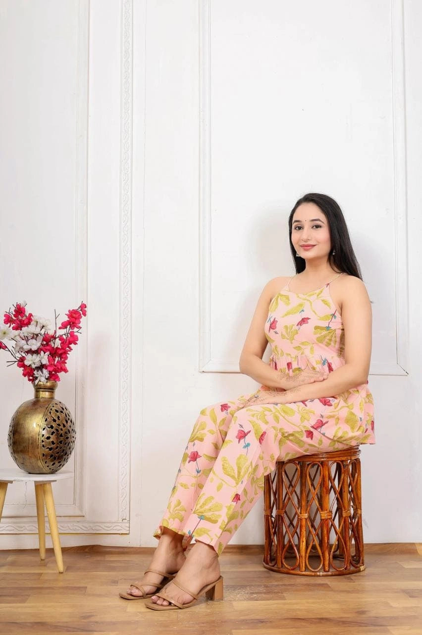 Blush Floral Printed Co-ord Set