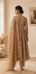 Beige Mulmul Kurta Set