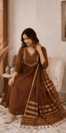 Brown Mulmul Kurta Set