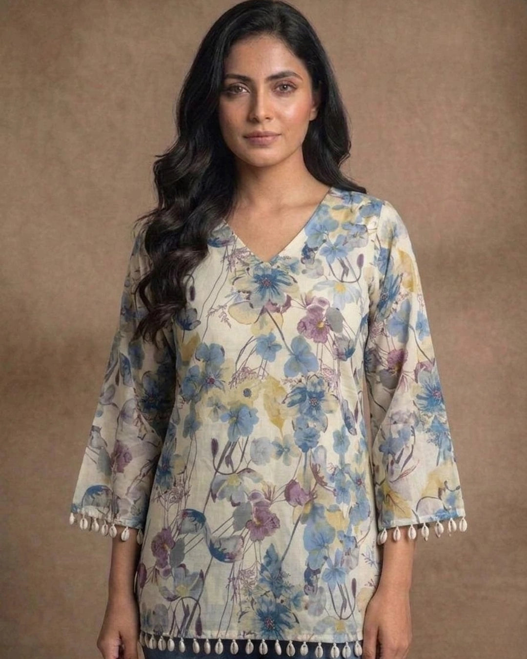 Pastel Floral Printed Tunic Top