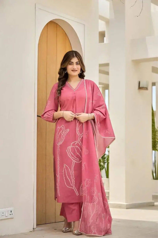 Black Floral Embroidered Anarkali Kurta Set with Dupatta