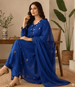 Royal Blue Kurta Set Dupatta