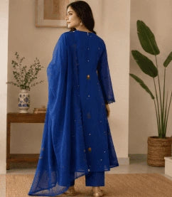 Royal Blue Kurta Set Dupatta