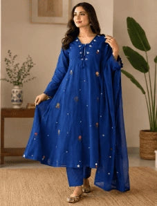 Royal Blue Kurta Set Dupatta