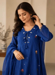 Royal Blue Kurta Set Dupatta