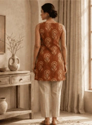 Rust Paisley Cotton Kurti